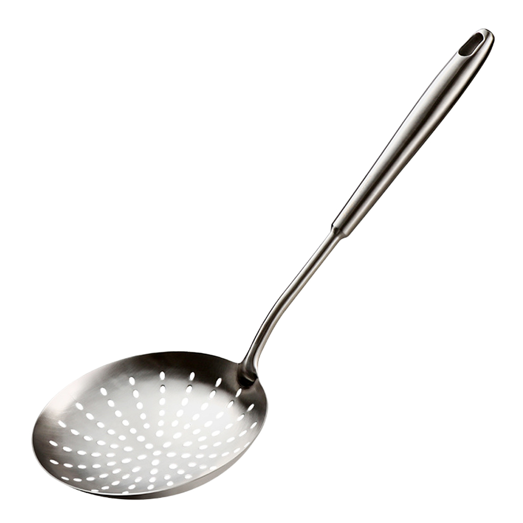 Metal Cooking Strainer with Handle Handheld Stainless Steel Slotted Spoon Skimmer Cooking Skimming Ladle Kitchen Utensil