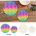 thumbnail image 3 of SKYSONIC Vibrant Rainbow 3D Wavy Trivet Round Hot Pads, Set of 2 Striped Bling Pot Holder Heat Resistant Trivets Cotton Thread Weave Trivet Mats for Kitchen Counter Hot Dishes Pot Teapot Table Decor, 3 of 7