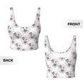 thumbnail image 5 of Haiem Poodle Dog Pattern Womens Sports Bra - U Neck Padded Low Impact Yoga Bra Workout Crop Top Gym Moisture-Wicking Workout Vest -, 5 of 9