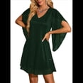 thumbnail image 2 of Vestido Brillante para Mujer, con Mangas Murciélago, para Cóctel y Club. Verde M, 2 of 7