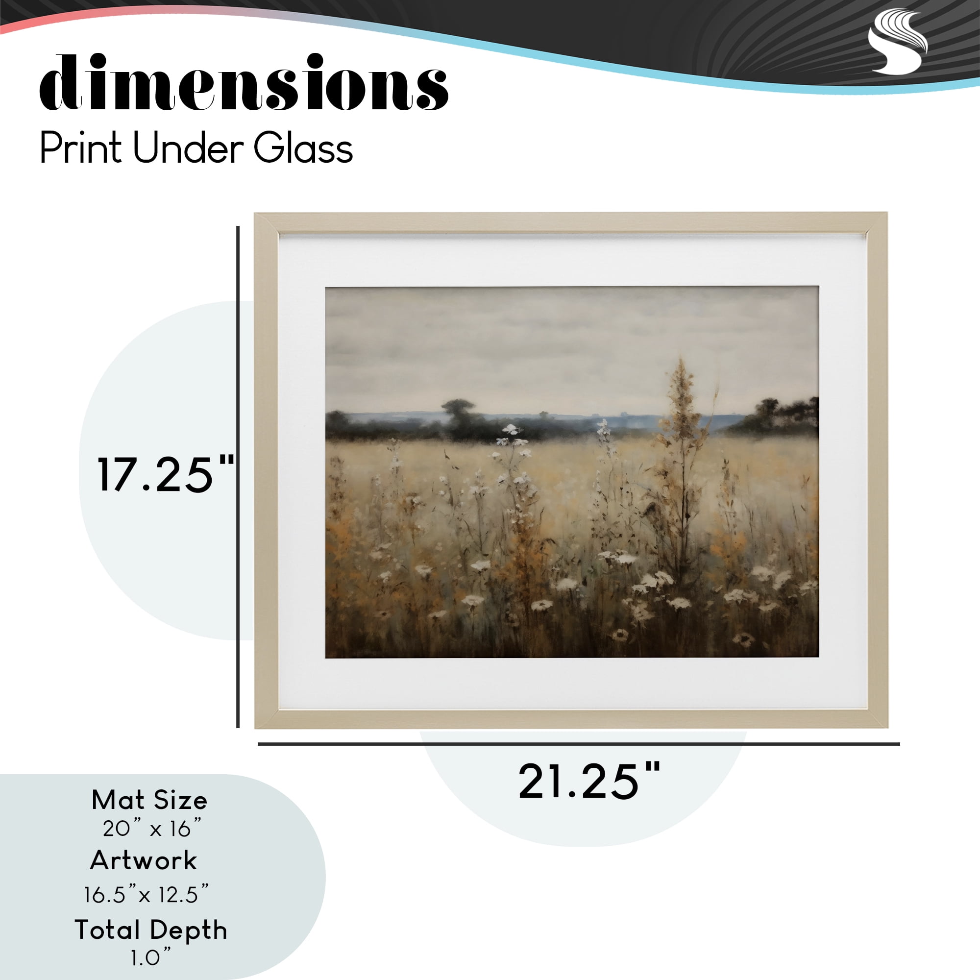 Stupell Industries Country Wildflowers in Misty Meadow Birch Framed Print Under Glass, design by Creative Studio