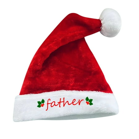 

Party Decorations for Boys Plush Flanged Christmas Hat Family High End Short Plush Christmas Hat