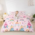thumbnail image 3 of Manfei Cute Magical Princess Duvet Cover Twin,Fairy Tale Girly Theme Bedding Sets Twin Size,Cartoon Castle Rainbow Bed Set For Kids,Ultra Soft Home Decor Reversible（No Comforter）,2-Piece, 3 of 6