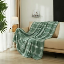 Mainstays Cozy Chenille Throw, Sage Green Plaid, 50" x 60"