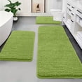 thumbnail image 6 of Tuvgenk 3 Piece Bathroom Rug Set Water Absorbing Non Slip Bath Mat Set Green Bathroom Mats and Rugs for Shower(47x16 inch,24x16 inch,20x16 inch), 6 of 9
