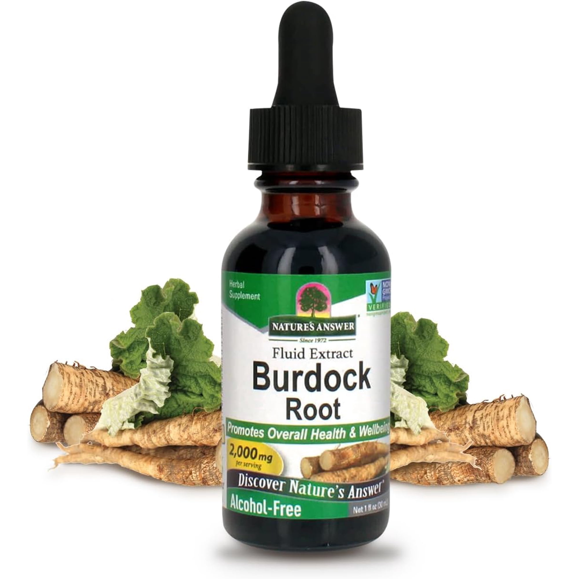 Nature's Answer Burdock Root, Alcohol-Free Herbal Liquid Extract, 2,000 mg, 1 fl oz