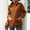 Brown, variant on EGNMCR Women Fleece Jacket Thick Plush Zip Up Plus Size Jacket with Pockets Solid Color Winter Coats for Women