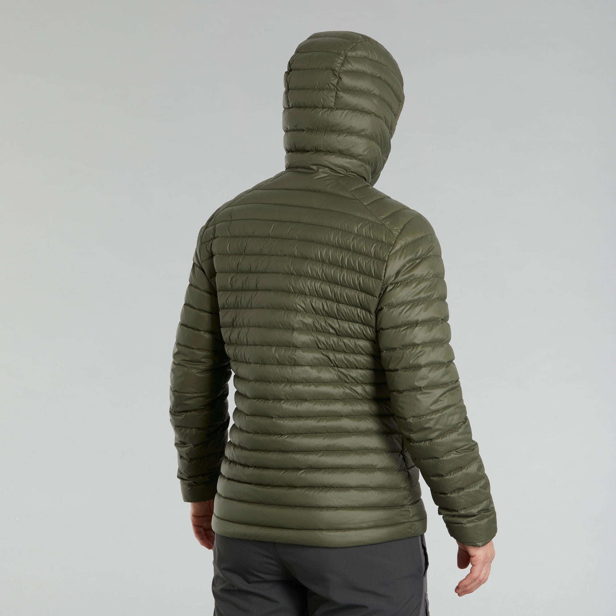Forclaz Trek 100, 23°F Real Down Packable Puffer Backpacking Jacket, Men's, Green, Large