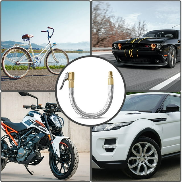 Maoww Car Truck Valve Stem Quick Connection Extender Compressor Pump Inflator Kits Extension Wheel Flexible Tube Adapter Repair Type 2 20cm