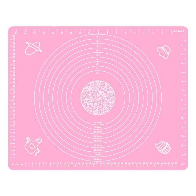 Estera de Silicona, Estera de Silicona para Hornear, Estera Antiadherente Antideslizante para Hornear, Estera Enrollable, Estera de Trabajo con Medidas 50 x 40 cm para Pastelería Fondant Estera para Pizza (Rosa)-Rosa- Sailing Electrónica