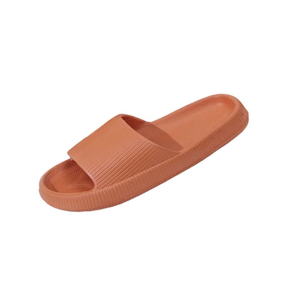Miluxas Slides for Women and Men - Bathroom Shower Shoes - Non Slip House Slippers - Lightweight Beach Sandals Orange 6.5-7(38)