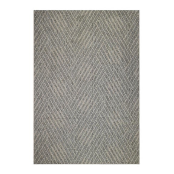8 x 10 ft. Grey Geometric Stain Resistant Indoor & Outdoor Rectangle Area Rug