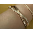 thumbnail image 6 of Elegant & Sleek Gold Plated Roman Numeral Cuff Bangle Bracelet with Crystal Accents, 6 of 6