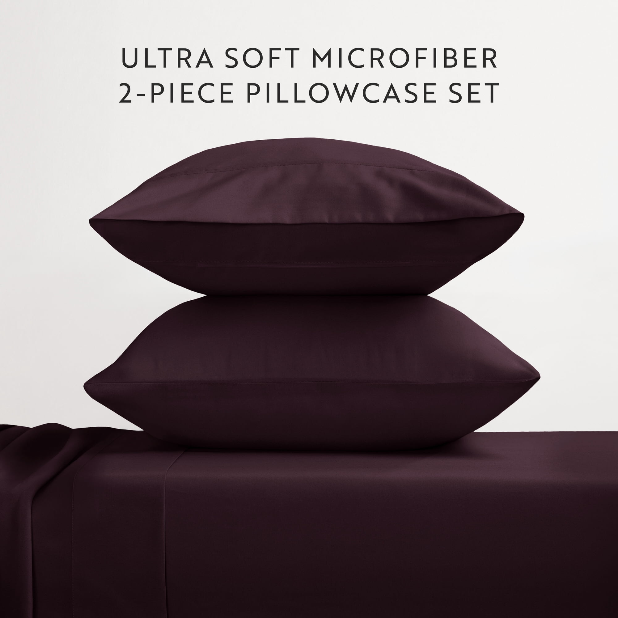 Noble Linens 2 Piece Pillow Case Set, Purple, King