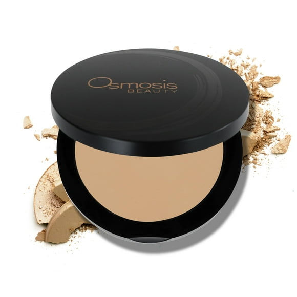 Osmosis Mineral Pressed Base Foundation, Lightweight Powder Makeup, Medium To Full Coverage, Matte Finish, 8 Shades, Natural Medium, 0.34 Oz