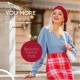 thumbnail image 2 of Minzimin Wool Beret Hat - Classic Stretchable - One Size Fits Most - Solid Color - Stylish Chic, 2 of 6