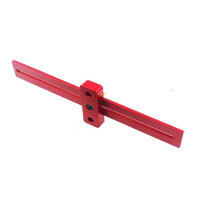 Scienceny Regla en forma de T de aleación de aluminio de 300mm, herramientas de carpintería, regla reglada, regla de agujero redondo, carpintero Herramientas manuales y eléctricas Scienceny GJ3231-00B