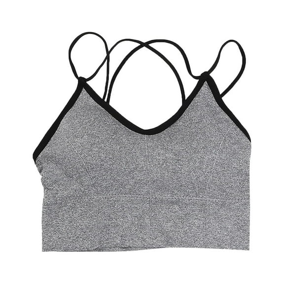 Fesfesfes Women's Sports Bras Sling Bra Without Steel Ring Sports Underwear Cross Back Teen Girls Bras Under $10