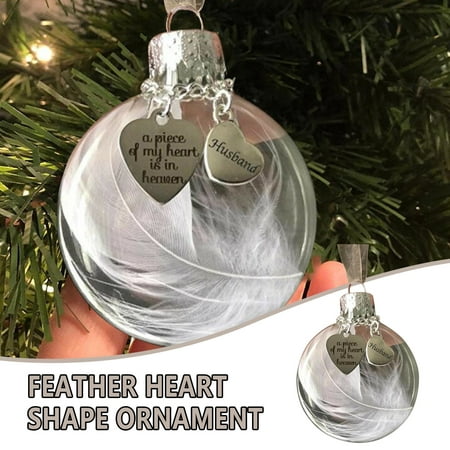 

1PC Feather Heart Shape - A Piece of My Heart Is In Heave Memorial Ornament Pendant Living room car Hanging tag hanging doll tag festival decoration supplies