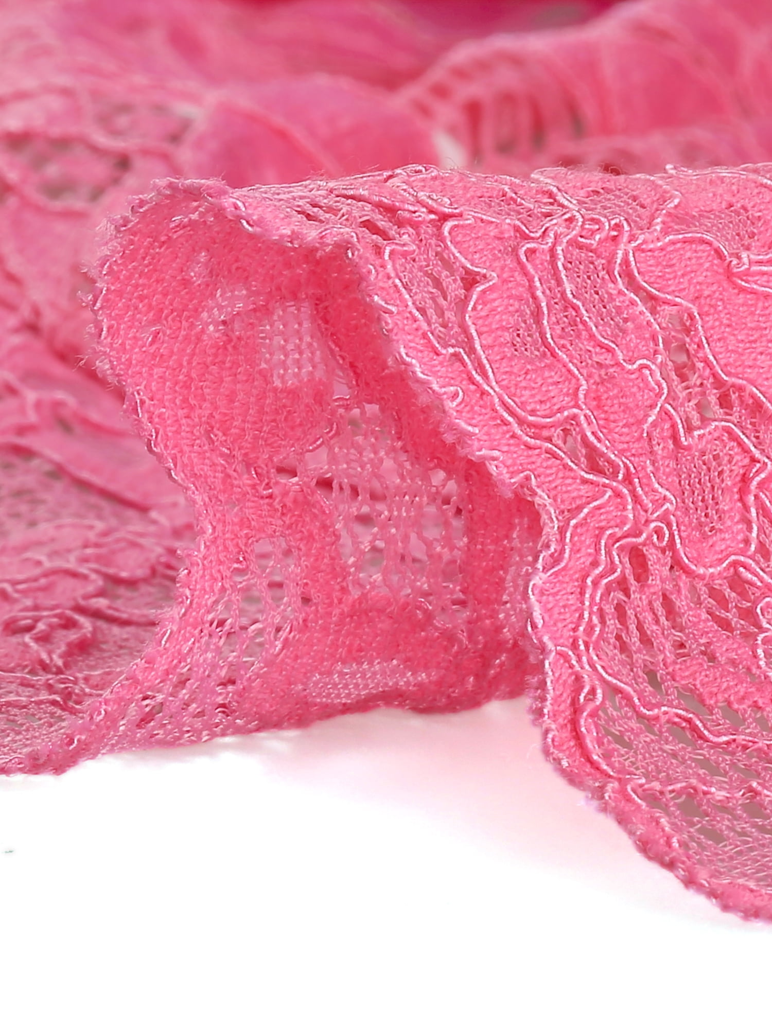 DARING DIVA 3/4 Sleeve Sheer Floral Lace Shrug Top L Pink