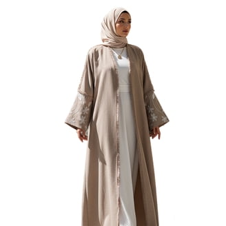 modern islamic dresses for eid Modern Muslim Women's Relaxed Denim Maxi Dress