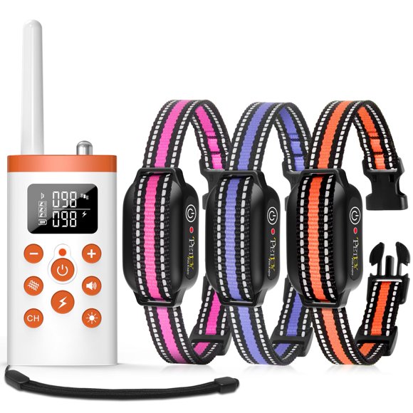 PetJoy Shock Collar, paquete de 3 con mando a distancia, alcance de 1000 m