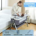 thumbnail image 4 of HAOUUCYIN Baby Bassinet, 5-in-1 Infant Bedside Crib with Diaper Table, Adjustable Height, for 0-24 Months, Black, 4 of 9