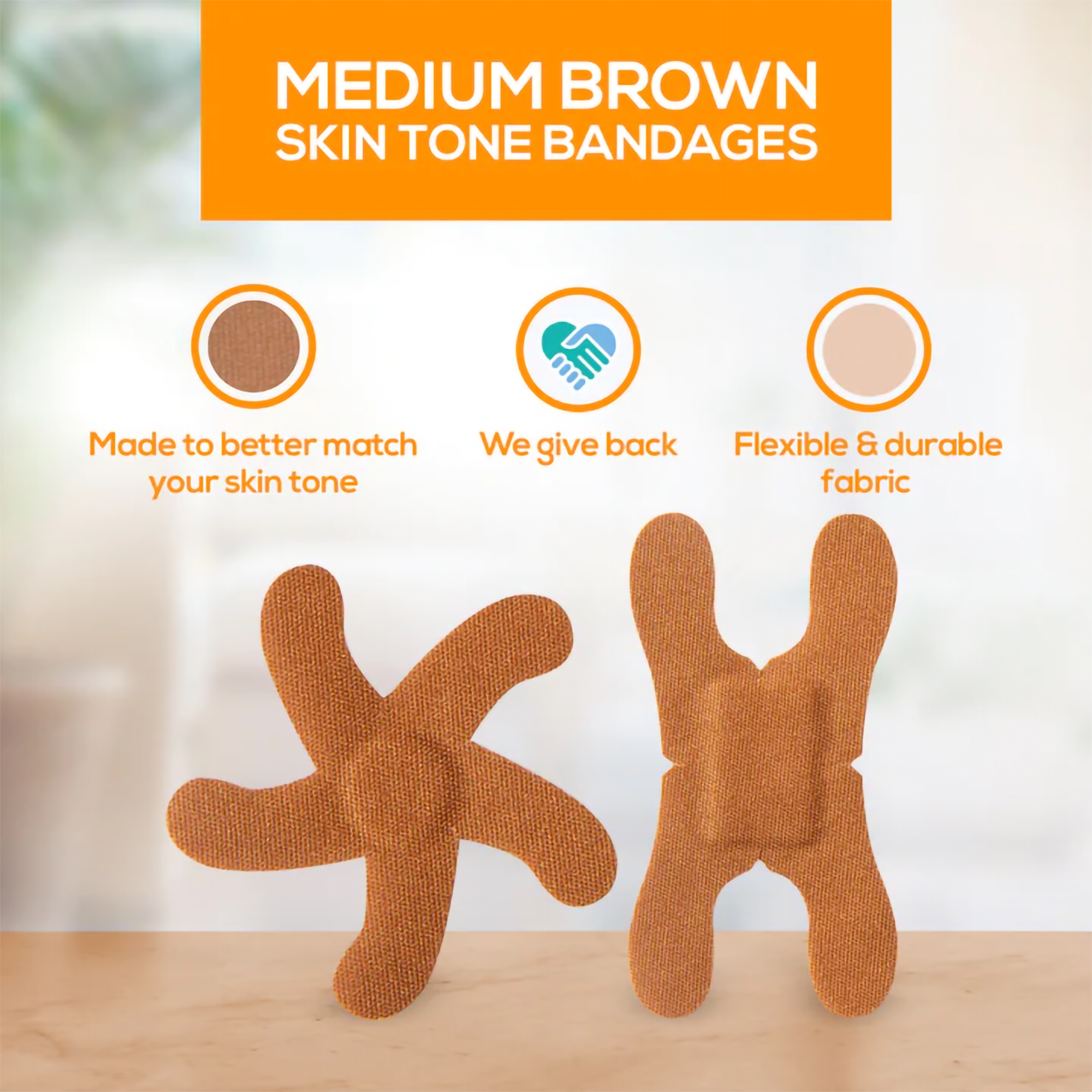 TruColour Skin Tone Bandages, Knuckle and Fingertip Shapes - Brown, 20 Count, 1 Pack