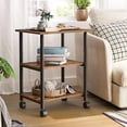 thumbnail image 3 of HOOBRO Printer Stand 3-Tier Height Adjustable Rolling Table Under Desk Home Office BF03PS01, 3 of 7