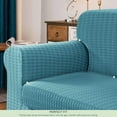thumbnail image 3 of CHUN YI Stretch 2 Piece Houndstooth Sofa Slipcover Couch Cover,Smoky Blue,Loveseat, 3 of 6
