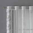thumbnail image 3 of Jacquard Sheer Curtain Organza Fabric Window Valance and Tiers Four Rows Of Flowers, Yarn, Lace Yarn,2 Panels White 57*85", 3 of 10