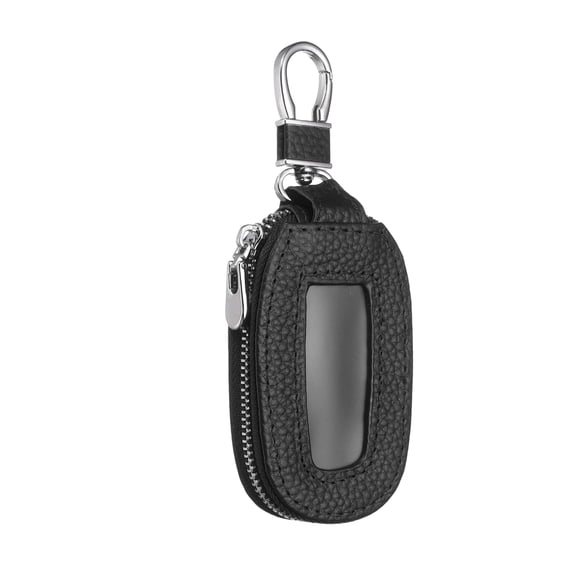 Uxcell Universal Premium Car Key Fob Case Genuine Leather Key Fob Protector Cover Smart Key Fob Holder, Black