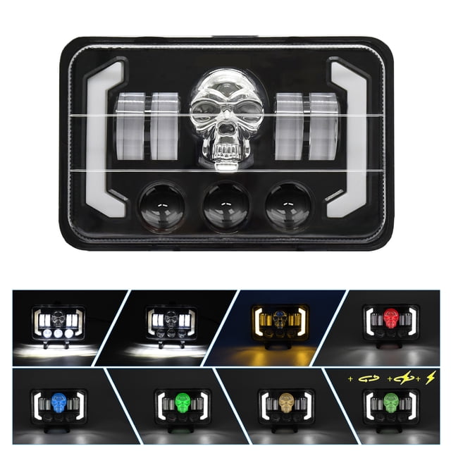 Car Headlight,Inch Car Led Compatible With H4651 1pcs 4x6 5 Turn Compatible H4651 H4652 H4656 Led With Beam With Beam H4652 H4656 H4666 Beam Turn H4656 H4666 H6545 4x6 5 Inch 5 Inch Car