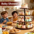 thumbnail image 2 of MOJINO Cupcake Stand for 38 Cupcakes, 4 Tier Wood Cupcake Tower with 360° Rotating Base, Large Dessert Table Display Set for Wedding, Birthday, Baby Shower, Party, 2 of 8