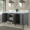 thumbnail image 3 of Vanity Art 60” Double Sink Bathroom Vanity Cabinet with Engineered Marble Countertop, 3 of 9