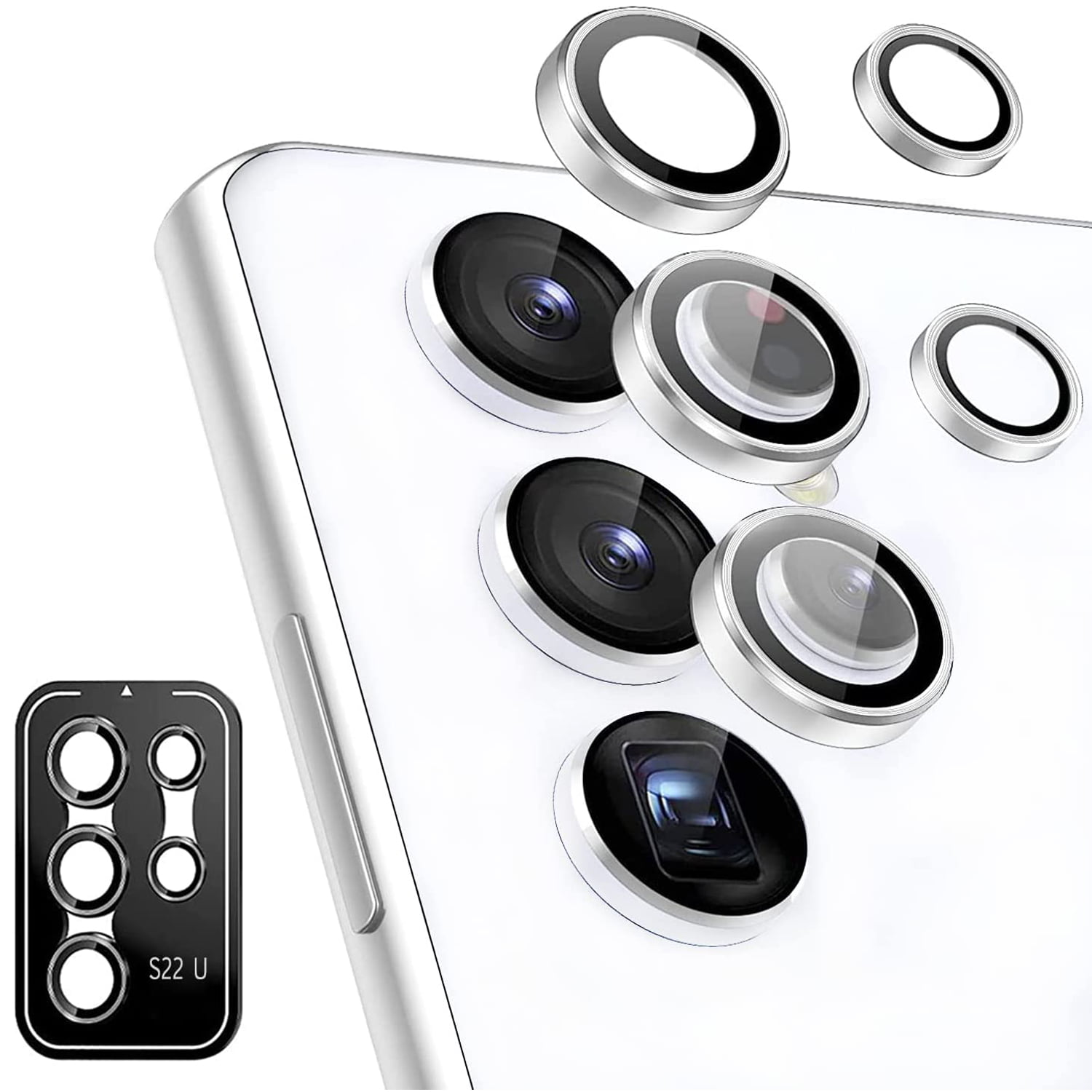 Pour Samsung Galaxy S22 Ultra Métal+Verre Trempé Caméra Lentille