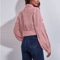 thumbnail image 6 of DHFJKG Jackets For Women Corduroy Crop Jacket Drop Shoulder Long Sleeve Collared Button Down Solid Color Shirt Autumn Winter Versatile Outerwear, 6 of 6