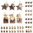thumbnail image 2 of 6PCS Christmas Hanging Ornament Retro Wood Cartoon Sign Christmas Tree Ornament, 2 of 8