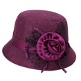 thumbnail image 5 of Women Top Hat Decor Sun Protection Hats Sun Hat Fashion Bucket Hat Casual Sunhat Dark Red, 5 of 7