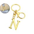 thumbnail image 1 of Dvruxg Alphabet Metal Keychain, Golden Letter Pendant Charm, Personalized Bag Accessory for Christmas Gifts & Daily Key Organization, 1 of 5