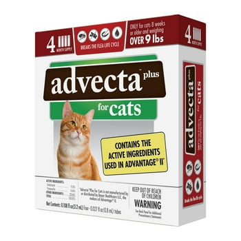 ADVECTA Plus Flea Protection for Large Cats, Long-Lasting and Fast-Acting Topical Flea Prevention, 4 Count