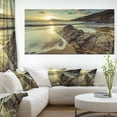thumbnail image 1 of Sunset at Beach Vintage Style - Modern Seascape Canvas Artwork, 1 of 3