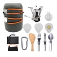 thumbnail image 4 of kurtrusly 11pcs Camping Cookware Mess Kit Alloy Cookware Pan w/ Pot Stoves Carabiner Set Color_B, 4 of 8