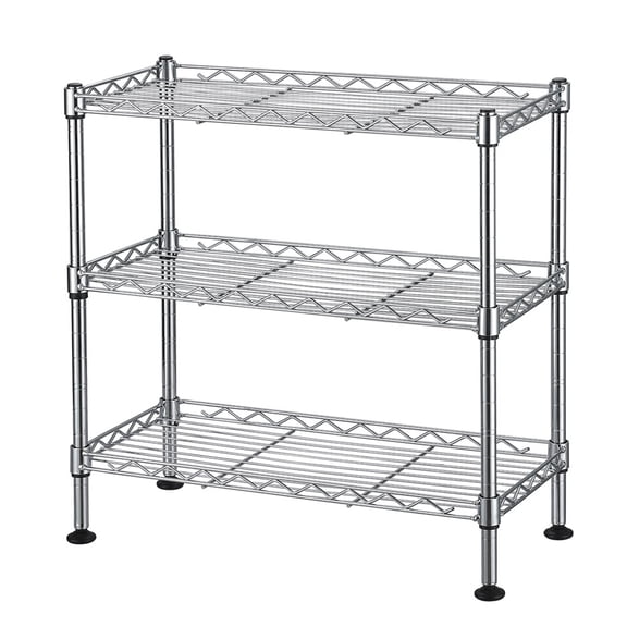 3‑Tier Metal Wire Cabinet Organizer, Countertop Storage Shelf, Adjustable Mini Rack for Kitchen Counter, Cabinet & Under Sink