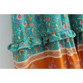 thumbnail image 4 of U.Vomade Robe Maxi Vintage Mode Femme Imprimée Col en V Rayonne Plage Boho Frange Été Boho, 4 of 10