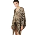 thumbnail image 2 of Baberdicy Shawl Wraps Long Fringed Evening Cape, Wavy Hem Long Poncho Wrap for Women, Oversized Bohemian Style Gold Universal Fit, 2 of 6