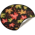 thumbnail image 5 of Coolnut Autumn Leave Christmas Tree Mats Waterproof Tree Skirt, Colorful Foliage Xmas Tree Stand Tray Mat Floor Protector Pad for Holiday Party Decoration, 28.3", 5 of 6