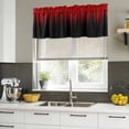thumbnail image 4 of 2 Pack Valances for Window, Dark Red Black Ombre Short Curtains for Kitchen Bedroom Living Room, Modern Abstract Art Striped Gradient Rod Pocket Small Window Treatment Valance Drapes 42 x 12 Inch, 4 of 8