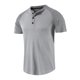 thumbnail image 1 of Playera Elvqul Hombre Manga Corta Gris de Color Sólido Abotonada Playa Cuello Mao Algodón, 1 of 5