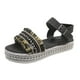 thumbnail image 1 of Bmisegm Women's Summer Fashion Denim One Buckle Sandals Open Toe Thick Bottom Sandals Sandals Women Summer Black 6.5, 1 of 9
